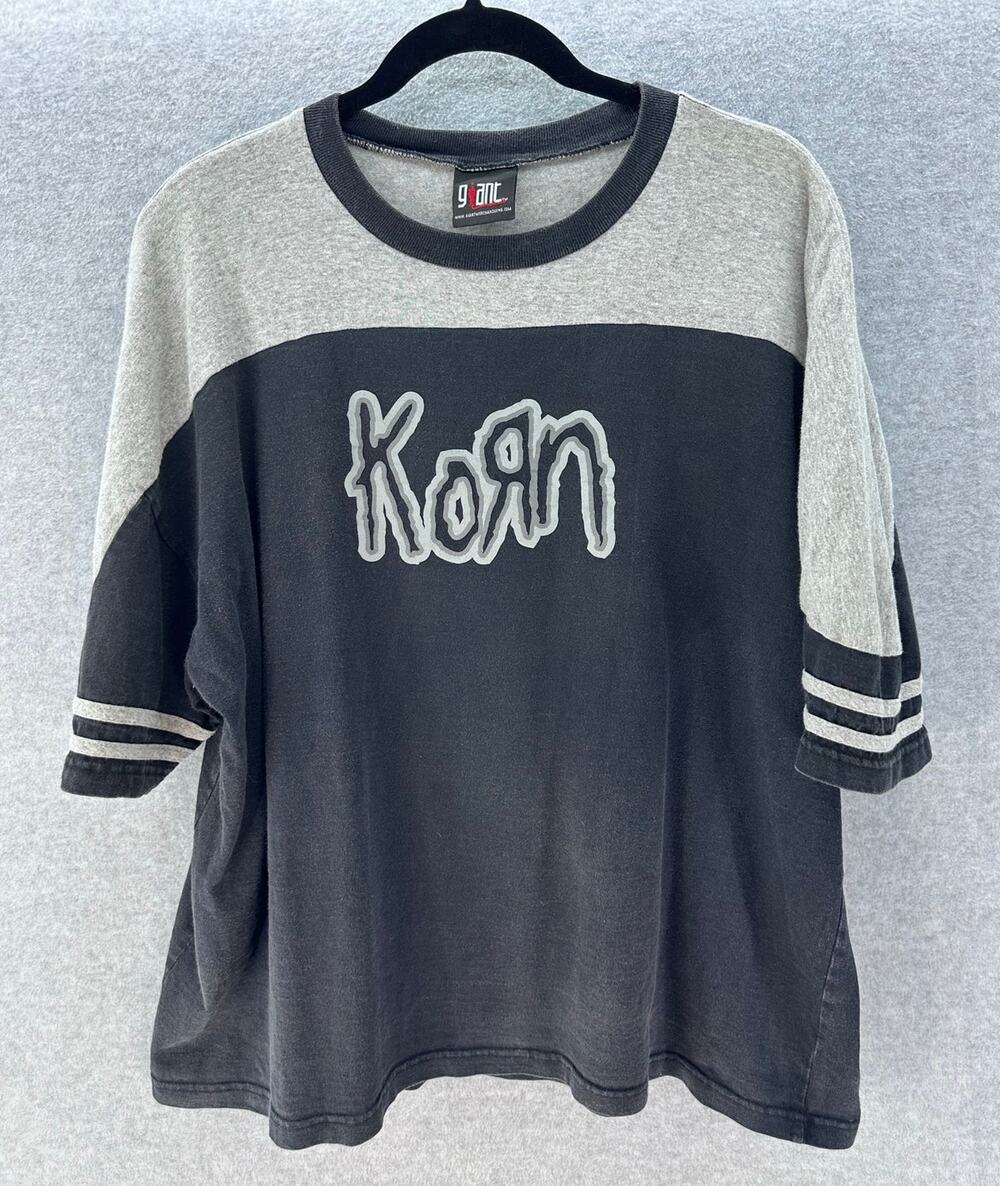 VTG Giant Unisex XL 1999 Korn Follow The Leader Tour Color Block T Shirt RARE